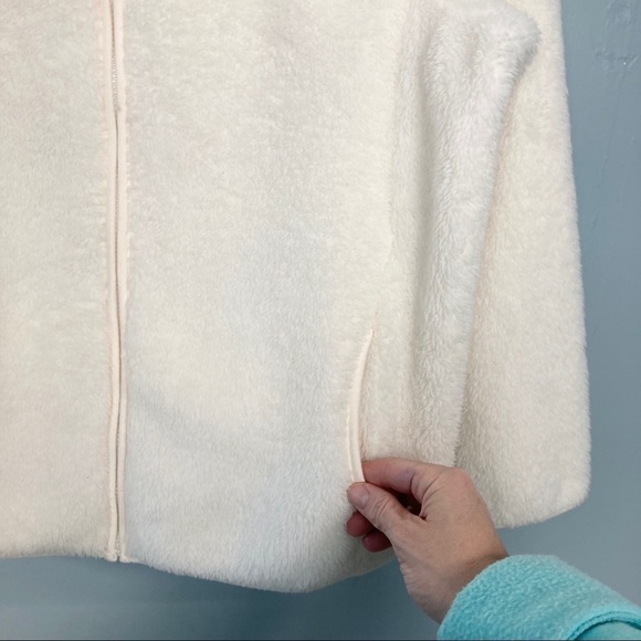 sonoma Ivory Teddy Bear Full Zip Mock Neck Jacket - Picture 4 of 12